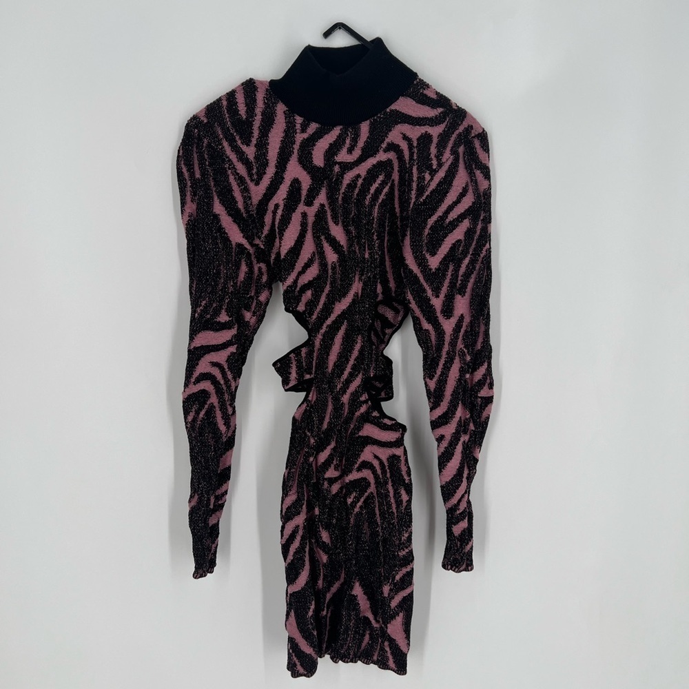 Dundas x Revolve Jett Jacquard Cut Out Mini Dress In Animal Jacquard